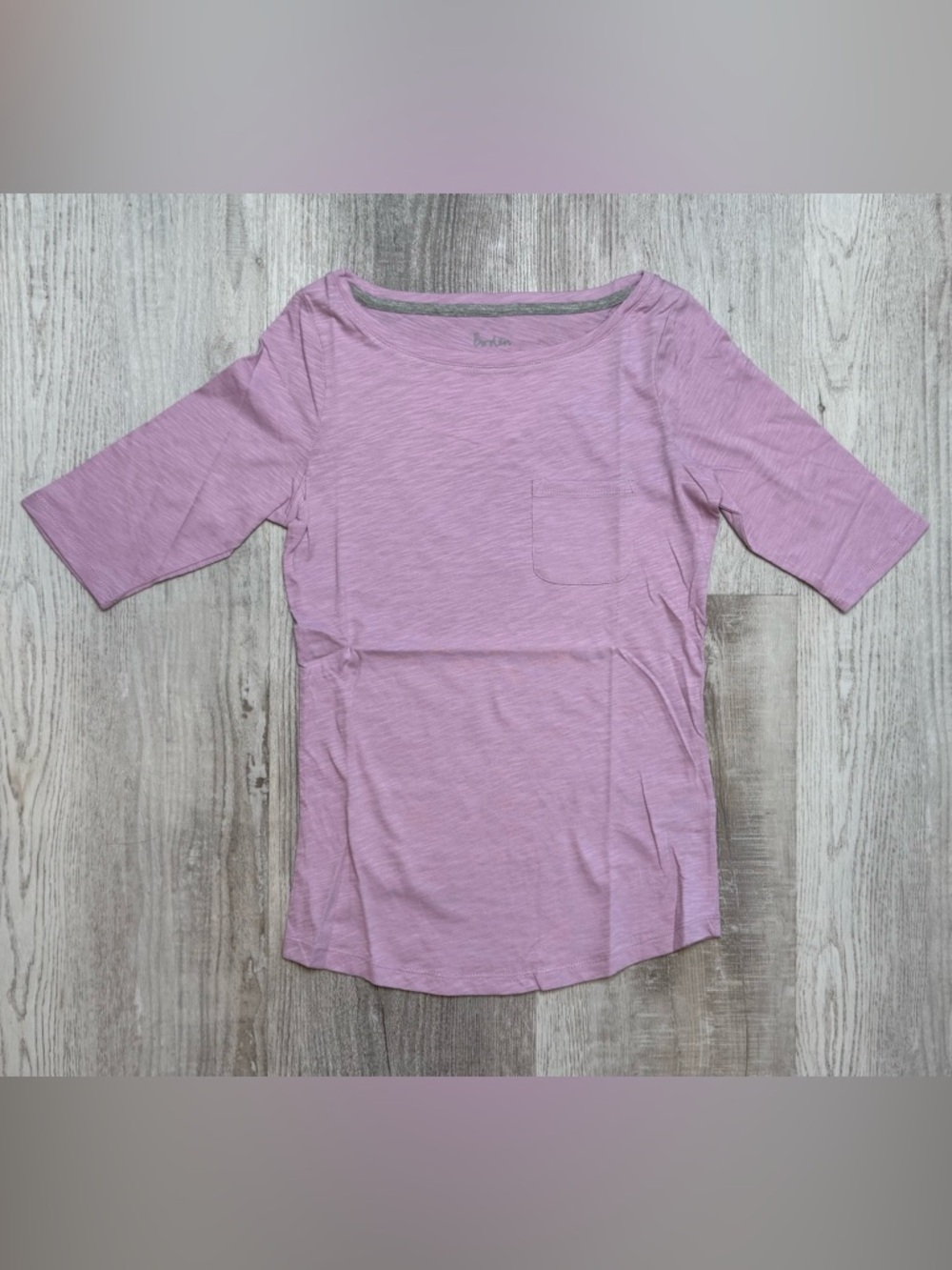 Boden Boat Neck Lilac Elbow Length Sleeve Women's Size 4 Tee Shirt Small NWOT